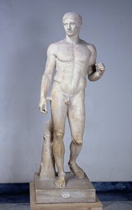 Atlet, romersk kopi etter en original av Polykleitos (fl.c.450-c.415 f.Kr.) i Pompeii (marmor) (for detaljer se 119500)